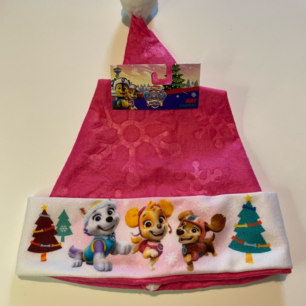 Paw Patrol Pink Holiday Hat with Characters